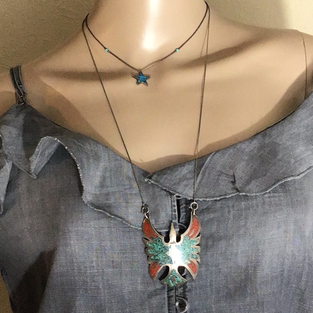 2 Vintage 925 & Turquoise Necklaces & Ring